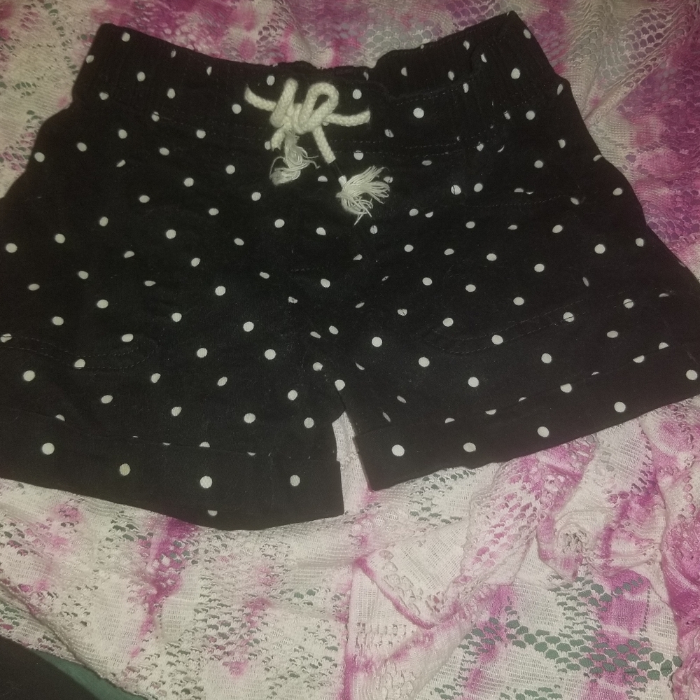 Wander Black and White Polka Dot Shorts